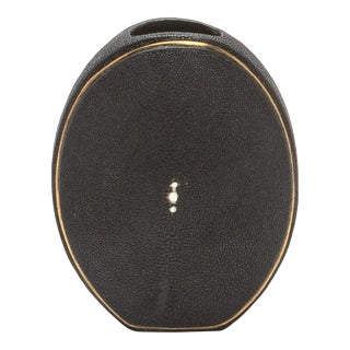 Shagreen Vase With Brass Details by R&y Augousti For Sale