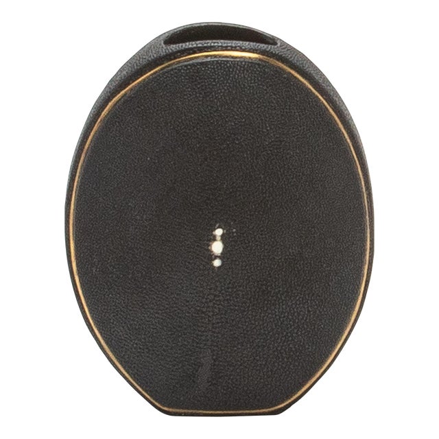 Shagreen Vase With Brass Details by R&y Augousti For Sale