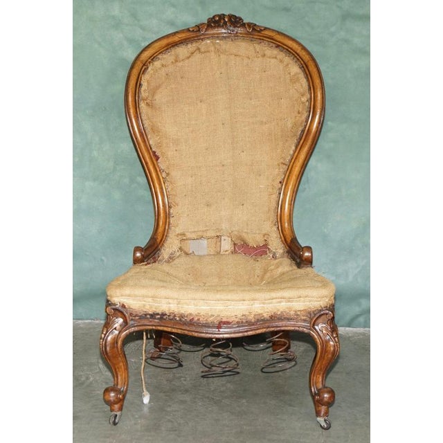 Antique Victorian Mahogany deconstructed medallion back armchair ready for reupholstery. A very good looking well made and...
