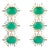 Ann-Margaret Statement Earrings in Green, a pair For Sale
