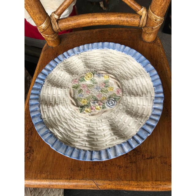 Shabby Chic Vintage Floral Egg Plate by Fitz and Floyd For Sale - Image 3 of 6