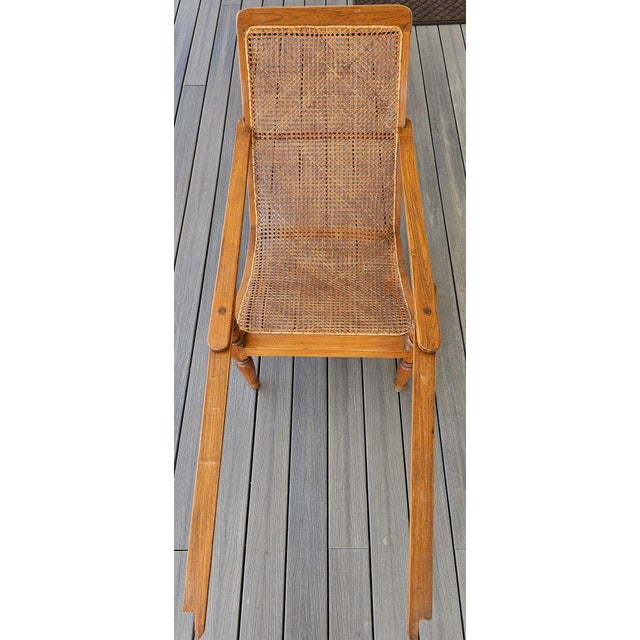 Antique 19th Century Oak Plantation Chair With Original Folding Leg Rests This rare nineteenth-century plantation chair,...