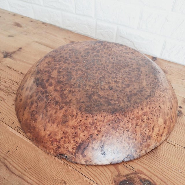 Large North African Wooden Thuya Burl Dough Bowl, 1970s For Sale - Image 11 of 18