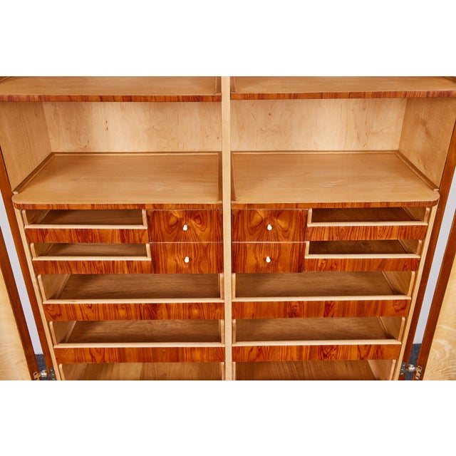 Art Deco Cherrywood and Tapestry Wardrobe attributed to Josef Frank, Austria, 1930s For Sale - Image 12 of 18