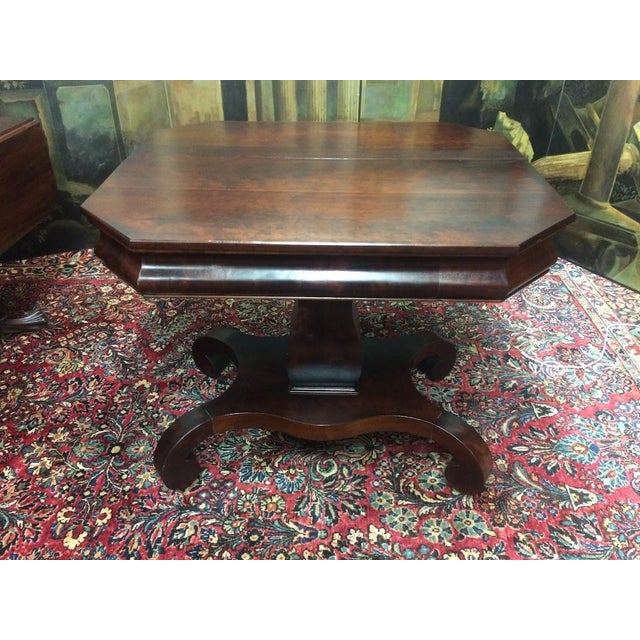Wood Antique Empire Games Table, Mahogany For Sale - Image 7 of 9