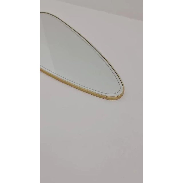 Mid Century asymmetric German brass Original kidney wall mirror from the 60s model Rockabilly Made in west Germany...