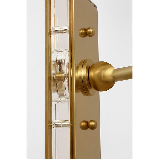 Brass Thomas O'Brien for Visual Comfort Signature Hulton 17" Cordless Single Sconce in Hand-Rubbed Antique Brass with White Glass Shade For Sale - Image 8 of 14