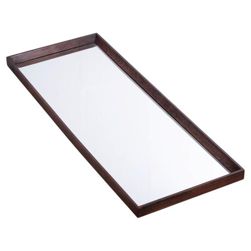Brown Long Rosewood Wall Mirror, Denmark, 1960s For Sale - Image 8 of 8