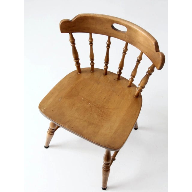 Vintage Wood Pub Chair For Sale - Image 4 of 9