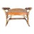 Vintage Palm Beach Woven Rattan & Bamboo Ottoman Foot Stool For Sale