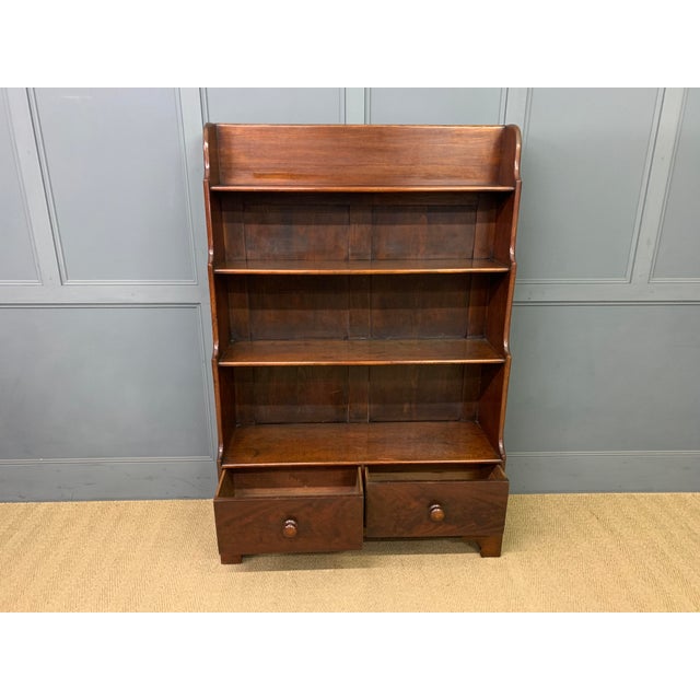Victorian Mahogany Waterfall Open Bookcase, 1880 For Sale - Image 9 of 15