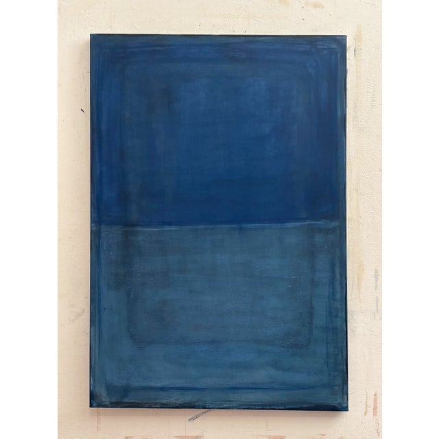 Marilina Marchica, Deep Blue Landscape, Pure Pigment on Canvas For Sale - Image 6 of 8