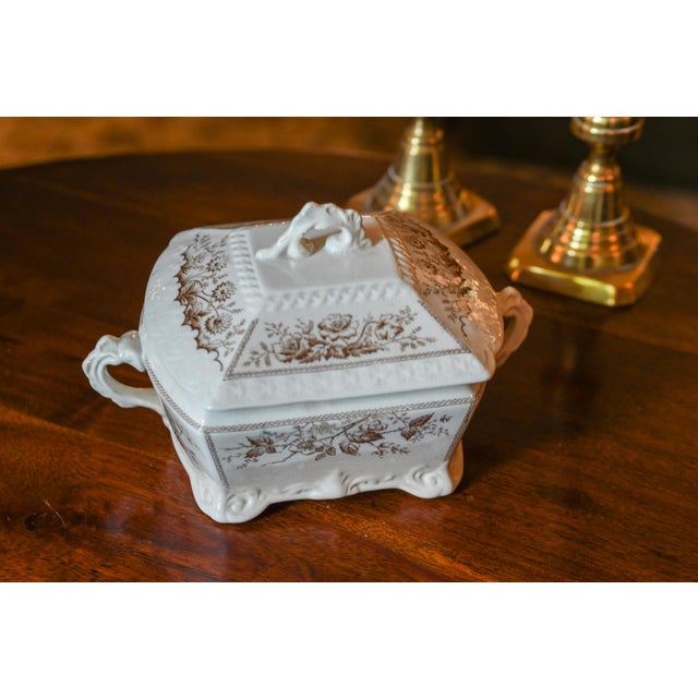 Exquisite and highly collectible late-Victorian 3-piece covered dish in the sought-after "Sylvan" pattern by Johnson...