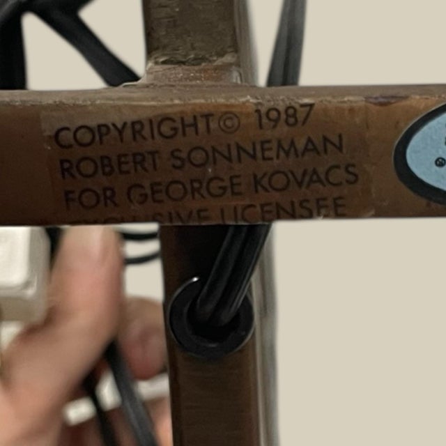 George Sonneman Vintage Postmodern Geometric Table Lamp by Robert Sonneman for Kovacs 1980s For Sale - Image 4 of 5