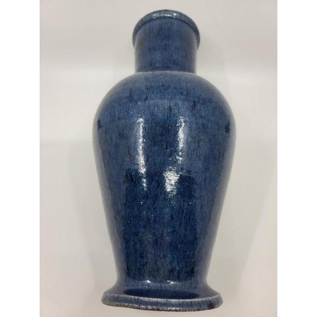 Vase in French Blue Enamelled Stoneware from Accolay, 1970s For Sale - Image 6 of 10