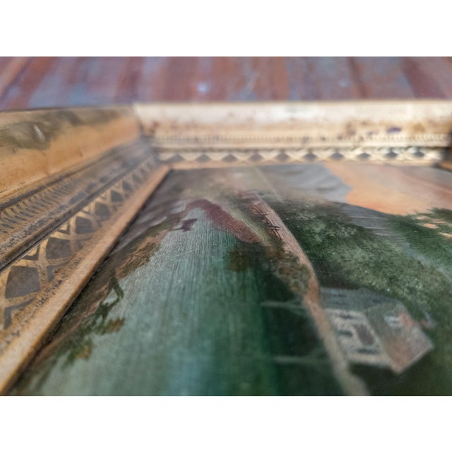 19th Century Luminist Folk Art Landscape Painting With Sunset For Sale - Image 13 of 17