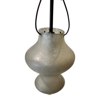 1980s Vintage White Blown Glass Ceiling Pendant Light For Sale