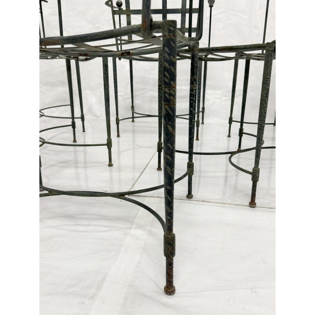 1970s Set of Six Mario Papperzini for Salterini, Iron Lattice Outdoor Armchairs, Attributed For Sale - Image 17 of 18