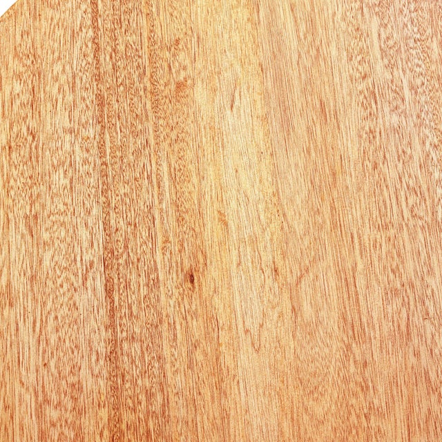 1950s 1950s Restored Mid-Century Round Architectural Rattan Coffee Table With Mahogany Top For Sale - Image 5 of 5