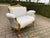 Late 20th C French Louis XVI Off-White Velvet Gilt Beech Settee 1pc For Sale - Image 12 of 15