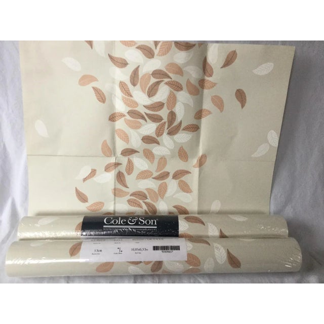 For sale are 2 rolls of Cole & Son “Breeze” wallpaper in color “Bisque”. The design is a vertical cascade of small white...