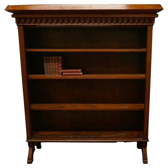 Large Arts & Crafts Golden Oak Open Bookcase, 1880s For Sale - Image 9 of 9