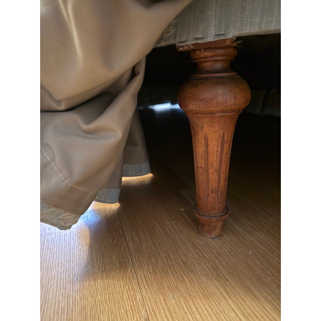 Vintage French Country Skirted Chaise Lounge For Sale - Image 4 of 8