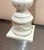 Italian White Ceramic Italian Lion's Head Column / Pedestal For Sale - Image 3 of 5