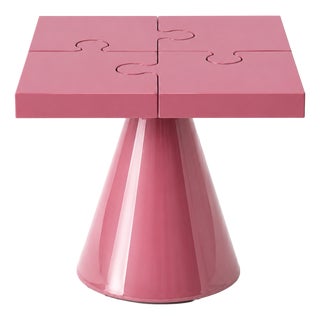 Popzlle Side Table in Pink Lacquer by Alexandre Ligios For Sale