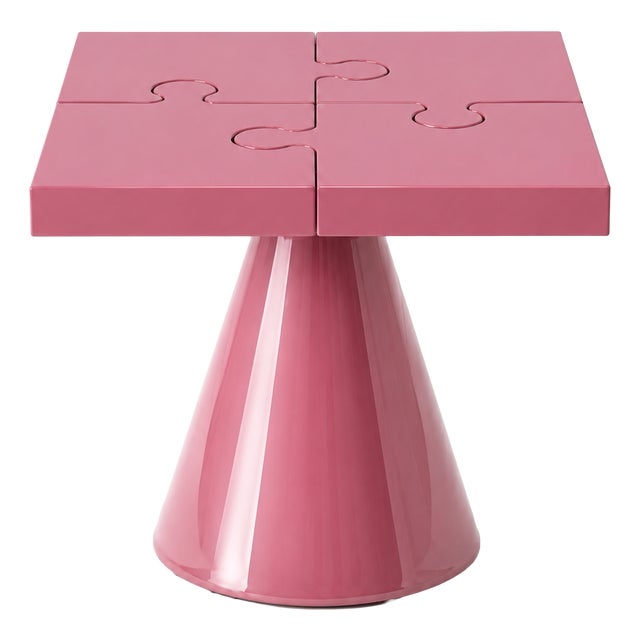 Popzlle Side Table in Pink Lacquer by Alexandre Ligios For Sale