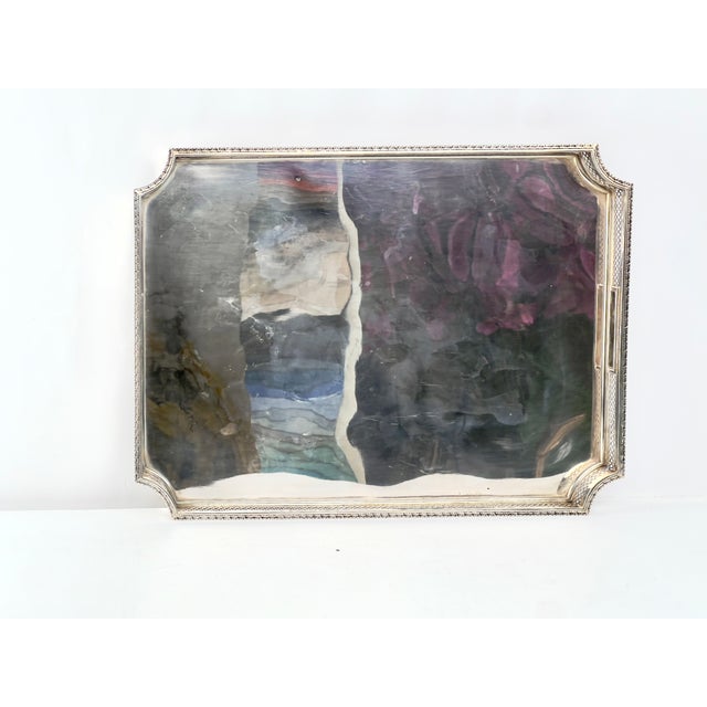 Italien Silver Rectangular Tray For Sale - Image 9 of 13