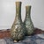 Celadon Ikebana Vases with Floral Relief by Noma Gazan, Japan, 1970s, Set of 2 For Sale - Image 14 of 17