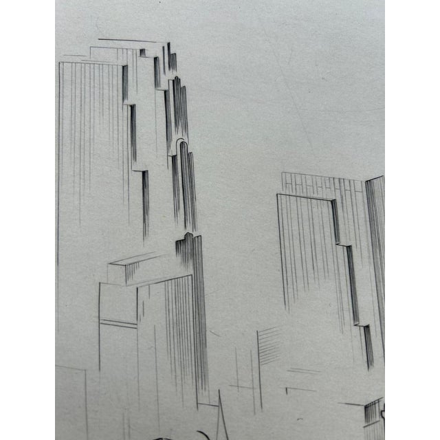 Michel Beret, Rockefeller Center, Original Engraving For Sale - Image 5 of 8