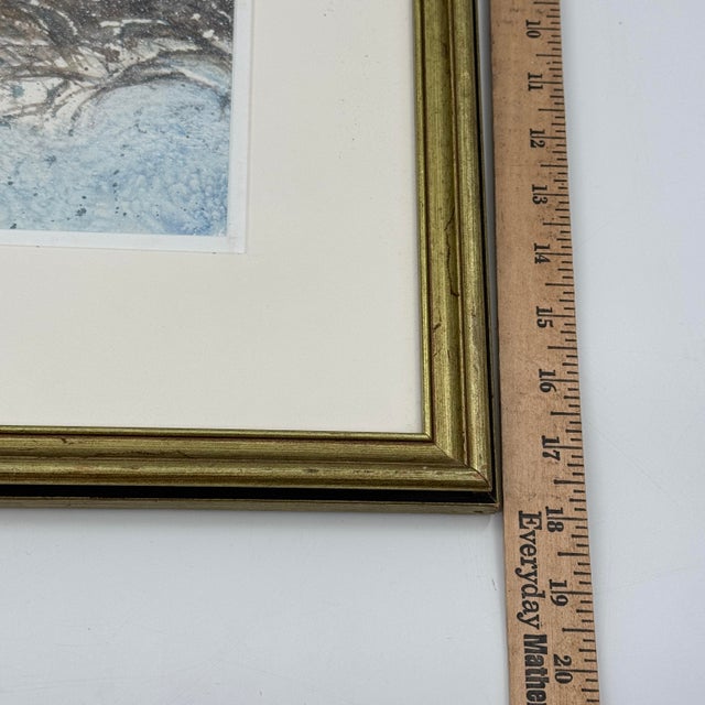 Blue John Holub Original Watercolor “Winter Repose” Signed Maine Winter Landscape For Sale - Image 8 of 11