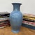 Elegant Blue Ceramic Vase with Intricate Crackle Design For Sale - Image 4 of 8