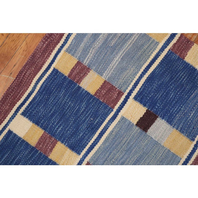 Vintage Scandinavian Kilim - 3' x 3'7" For Sale - Image 4 of 9