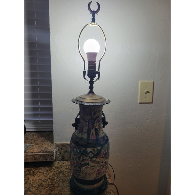 Pink Vintage San Pacific Asian Style Lamp For Sale - Image 8 of 9