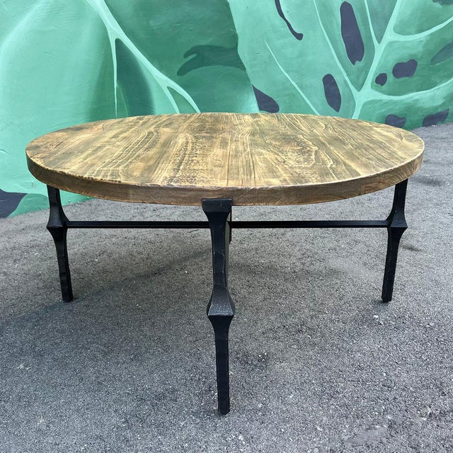 Modern Farmhouse Round Coffee Table For Sale - Image 4 of 4