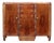 Art Deco French Walnut Sideboard with Marble Top, 1930s For Sale