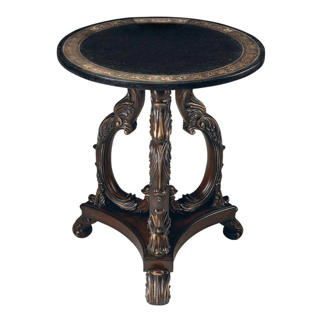 Lafayette Round Stone 22.5"W Accent Table, Multi-Color For Sale