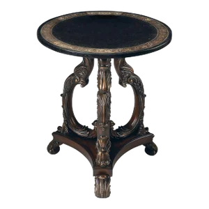 Lafayette Round Stone 22.5"W Accent Table, Multi-Color