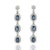 Modern 14k White Gold Long Dangle Earrings With 3.31 Ct Blue Sapphire and Diamonds - 2 Pieces For Sale - Image 3 of 4