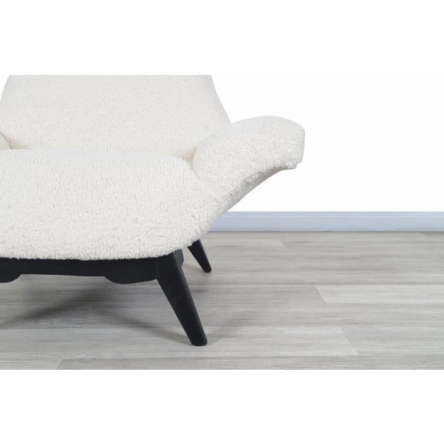 Ivory Mid-Century Modern Sculptural Boucle Lounge Chairs After Adrian Pearsall, 1950s For Sale - Image 8 of 12
