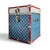 Metal Vintage American Flag Patriotic Steamer Trunk W/ Working Key For Sale - Image 7 of 18