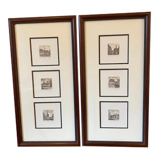 Pair of Late 20th Century Osnabrück German Architectural Engravings, Signed & Numbered For Sale