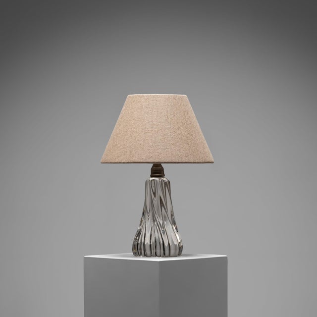 Metal Twisted Crystal Table Lamp from Baccarat, France, 1960s For Sale - Image 7 of 7