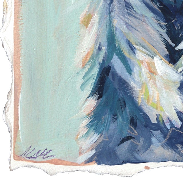 Otterson - Abstract Blue Cool Tone Cute Sea Animal Mixed Media Painting Artwork by Kellie Newsome For Sale - Image 4 of 6