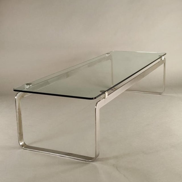 Steel and crystal coffee table by Vittorio Introini for Proposals, designed in the 1960s. Design period: 1960 - 1969...