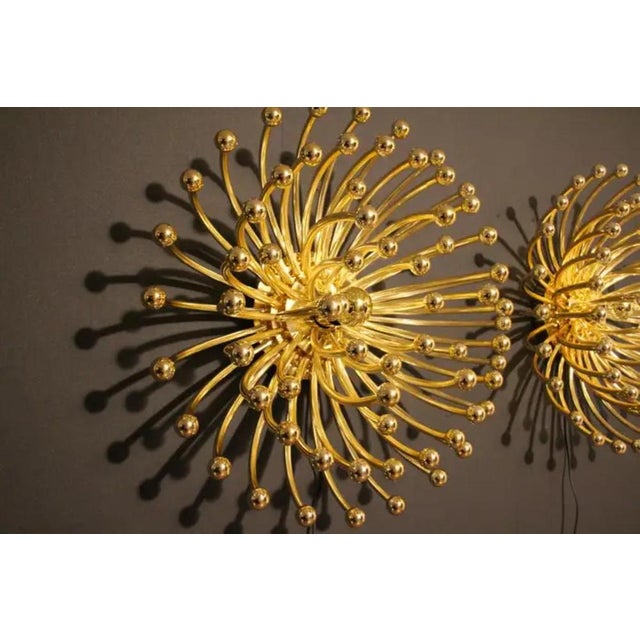 Mid-Century Modern Gold Pistillo Wall Lamps by Valenti Milano, 1980, Set of 2 For Sale - Image 3 of 18