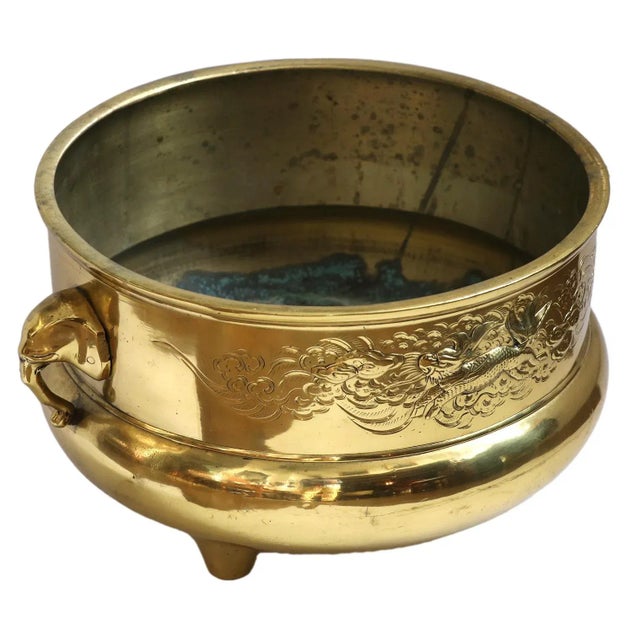 Early 20th Century Solid Brass Pot For Sale - Image 5 of 9